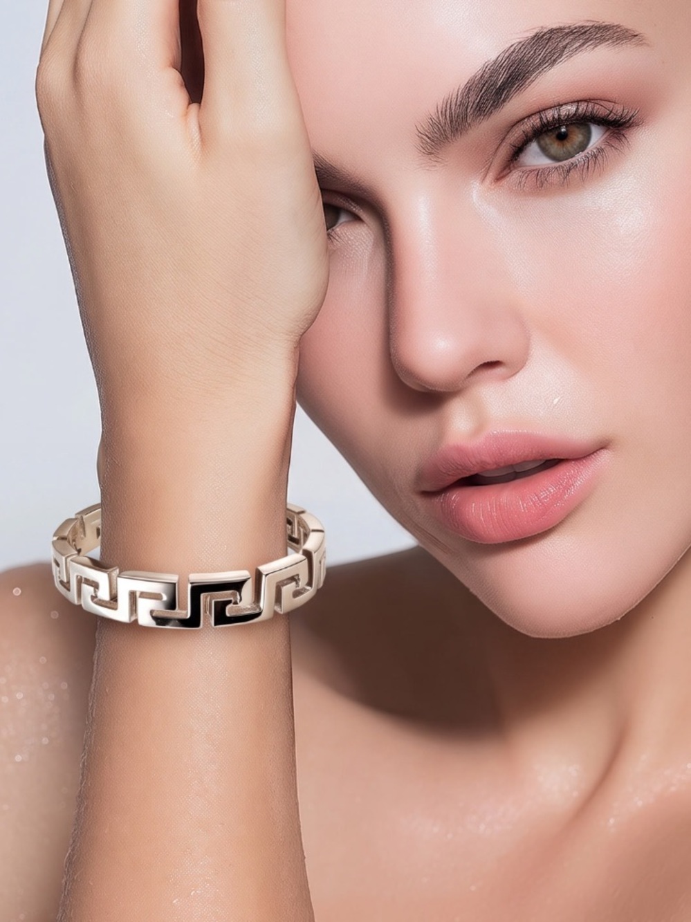 Fashion Jewelry Silver Greek Key Bangle Bracelet
